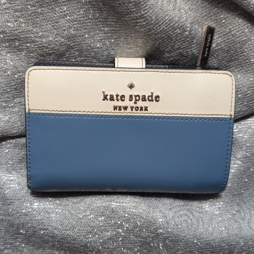  Kate Spade Staci Medium Compact Bifold Wallet, "Niagara Multi" colorblock